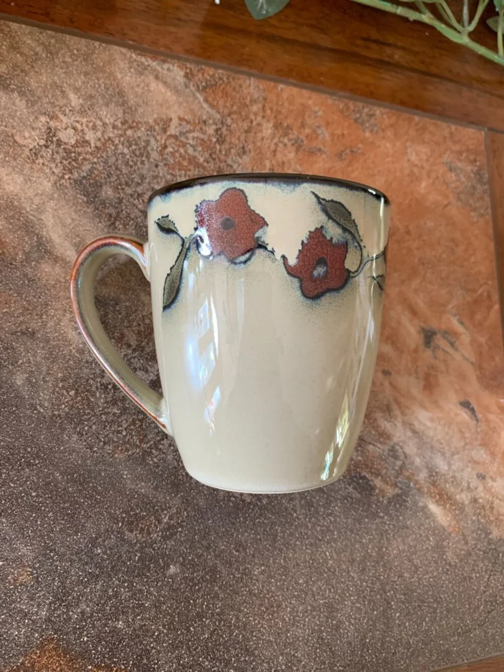 Retired Mikasa Gourmet Basics Briar Rose Stoneware Coffee Mug Cup (12 ounces)